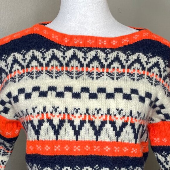 J. Crew 100% Wool Jacquard Fair Isle Knit Sweater Size Small Preppy Winter Small - Picture 3 of 9